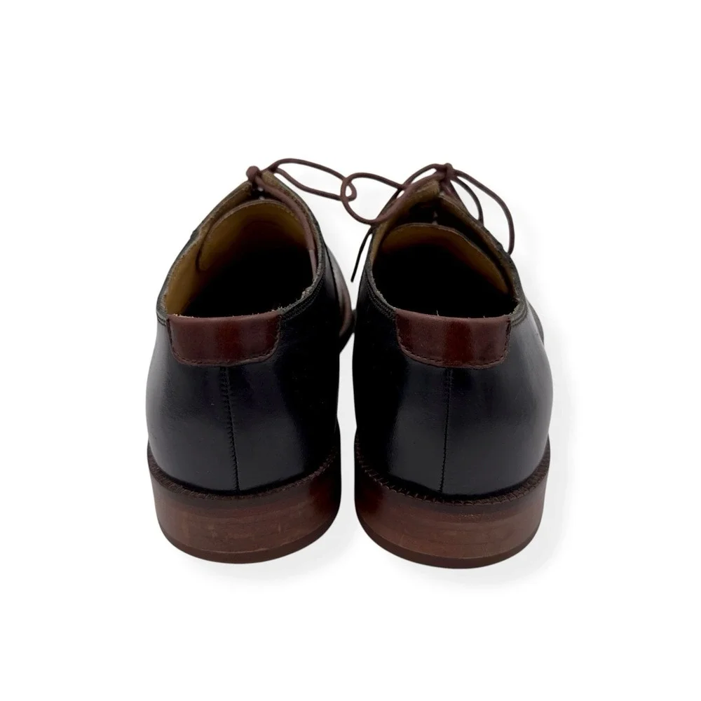 Cole Haan Williams II Leather Saddle Oxford Dress Shoes Men's 9.5 M Black Brown